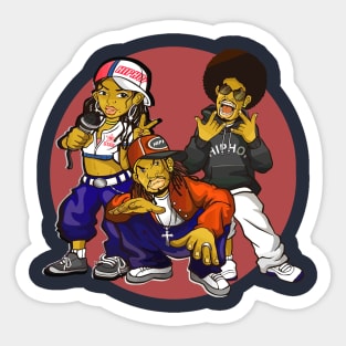 trio hip hop retro icon vintage Sticker